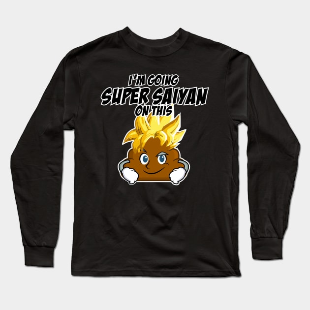 Poop Emoji - Super Saiyan @#@# Long Sleeve T-Shirt by 2COOL Tees